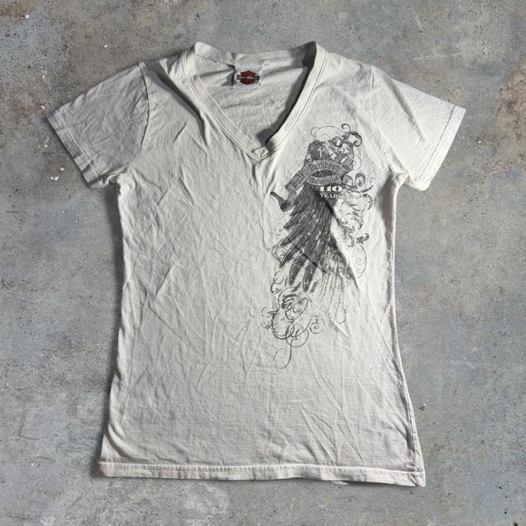 Harley-Davidson Tops - Harley-Davidson 110th Anniversary Cycle City Honolulu Hawaii Womens V-Neck Tee
